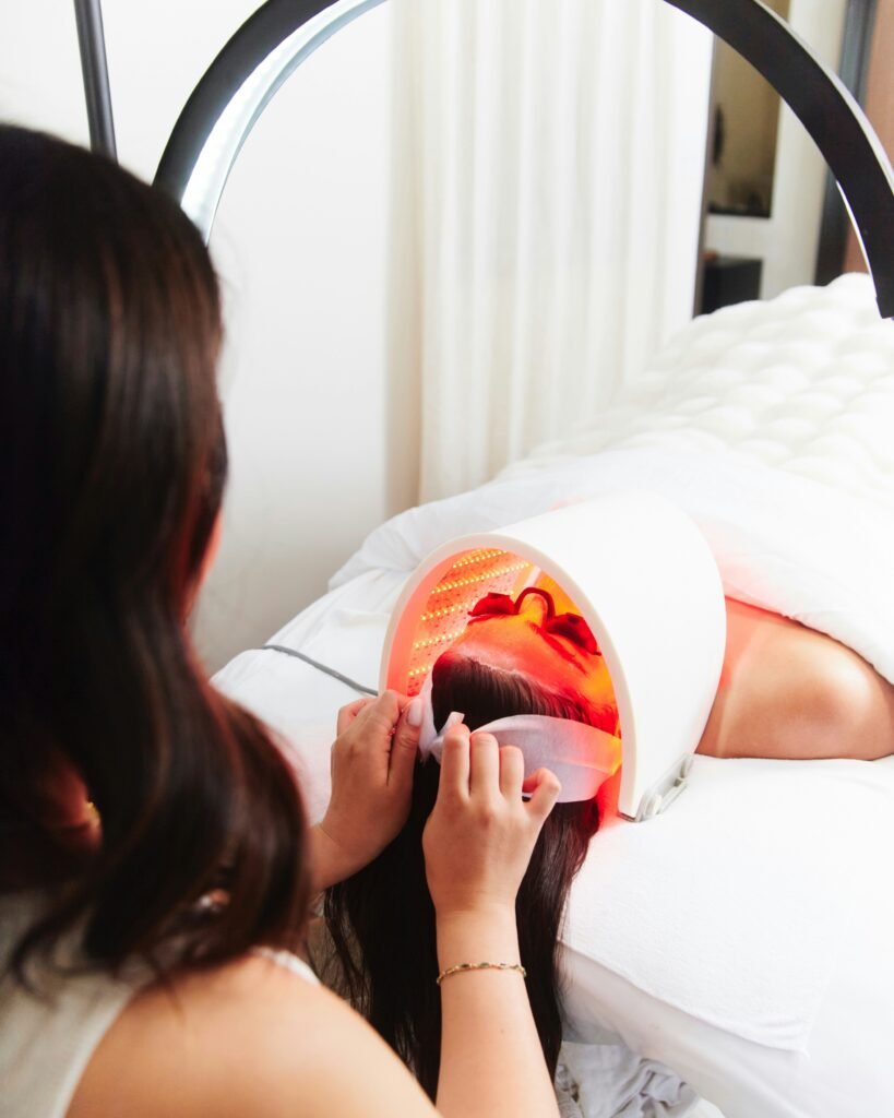 A beauty device routine for skin barrier health and anti aging care